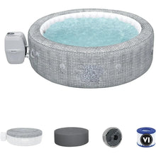 Load image into Gallery viewer, Inflatable Hot Tub - 7 Person Portable Outdoor Spa, 180 Air Jets, Insulated Cover