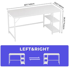 Load image into Gallery viewer, Small Office White Desk, 40x24: Home Office Computer Desk, Wooden Shelf, Gaming Table