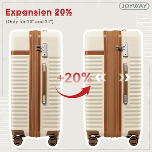 Rolling Suitcase Luggage Set - 3 Piece Expandable Carry-On with Spinner Wheels