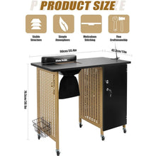 Load image into Gallery viewer, Manicure Nail Table - Mobile Nail Station with Built-In Dust Collector