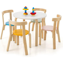 Load image into Gallery viewer, Toddler Table and 4 Chair Set, 5-Piece Wooden Activity Furniture for Kids