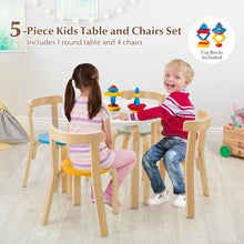 Load image into Gallery viewer, Toddler Table and 4 Chair Set, 5-Piece Wooden Activity Furniture for Kids