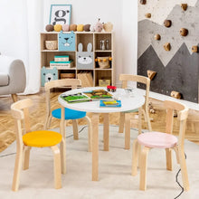 Load image into Gallery viewer, Toddler Table and 4 Chair Set, 5-Piece Wooden Activity Furniture for Kids