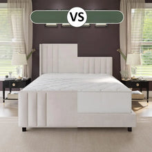 Load image into Gallery viewer, King Size Bed Frame - Velvet Platform w/ Vertical Tufted Headboard, Wingback