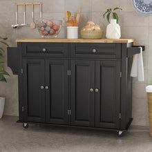 Load image into Gallery viewer, Versatile Kitchen Cart with Drop Leaf - Mobile Kitchen Cart on Casters with Storage Cabinet