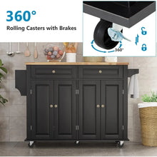 Load image into Gallery viewer, Versatile Kitchen Cart with Drop Leaf - Mobile Kitchen Cart on Casters with Storage Cabinet