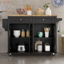 Load image into Gallery viewer, Versatile Kitchen Cart with Drop Leaf - Mobile Kitchen Cart on Casters with Storage Cabinet