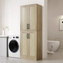 Load image into Gallery viewer, Kitchen Pantry or Bathroom Cabinet - 4 Rattan Doors, Adjustable Shelves