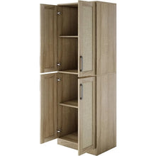 Load image into Gallery viewer, Kitchen Pantry or Bathroom Cabinet - 4 Rattan Doors, Adjustable Shelves