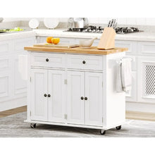 Load image into Gallery viewer, Dining Room Rolling Kitchen Trolley - Cart with Top Shelf, Racks, and Storage Drawers