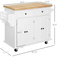 Load image into Gallery viewer, Dining Room Rolling Kitchen Trolley - Cart with Top Shelf, Racks, and Storage Drawers