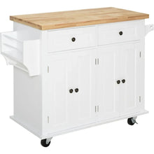 Load image into Gallery viewer, Dining Room Rolling Kitchen Trolley - Cart with Top Shelf, Racks, and Storage Drawers