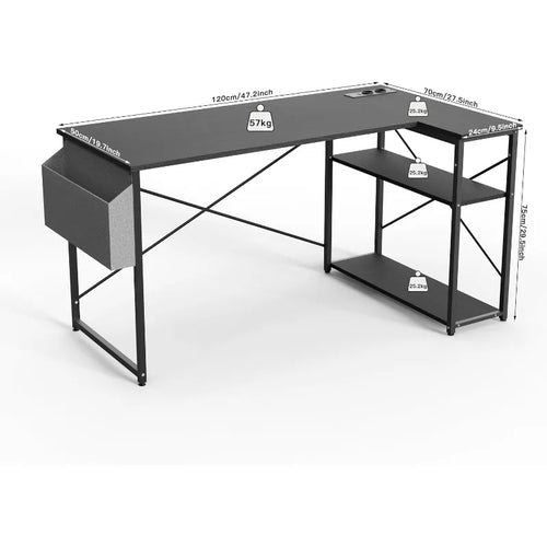 L-Shaped Computer Desk with Power: 47