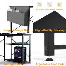 Load image into Gallery viewer, L-Shaped Computer Desk with Power: 47&quot; Small Corner Gaming Desk, Reversible Shelves