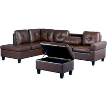 Load image into Gallery viewer, &quot;Spacious L-Shaped Sectional Sofa Set with Storage Ottoman &amp; Cup Holders