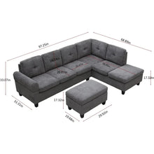 Load image into Gallery viewer, &quot;Spacious L-Shaped Sectional Sofa Set with Storage Ottoman &amp; Cup Holders