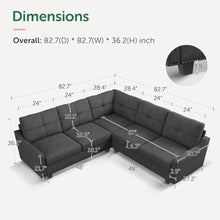 Load image into Gallery viewer, &quot;Versatile L-Shaped Corner Sofa - Convertible 4-Seater for Small Spaces, Modern Design