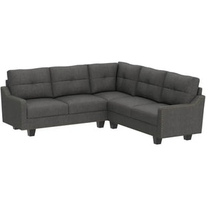 "Versatile L-Shaped Corner Sofa - Convertible 4-Seater for Small Spaces, Modern Design