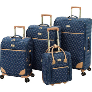 Navy Lightweight Luggage, 4 Piece: Expandable Telescoping Handles