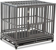 Load image into Gallery viewer, 46&quot; Duty Dog Cage Metal Crate, Large Pet Playpen with Four Wheels, Easy Assembly