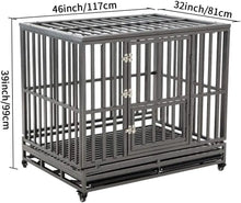 Load image into Gallery viewer, 46&quot; Duty Dog Cage Metal Crate, Large Pet Playpen with Four Wheels, Easy Assembly