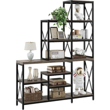 Load image into Gallery viewer, &quot;Modern Ladder Bookcase with Metal Frame - 14 Multi-Tier Storage Shelves