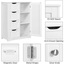 Load image into Gallery viewer, Spacious 4-Drawer Bathroom Floor Cabinet with Single Door, Versatile Freestanding Storage