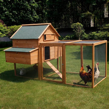 Load image into Gallery viewer, &quot;Large Wooden Chicken Coop for 8-10 Chickens - Waterproof, Run, 2 Nests, PVC Cover