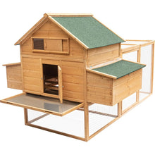 Load image into Gallery viewer, &quot;Large Wooden Chicken Coop for 8-10 Chickens - Waterproof, Run, 2 Nests, PVC Cover