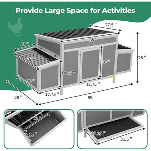 "Spacious Chicken Coop with Nesting Boxes | Cozy Hen House & Rabbit/Duck Home