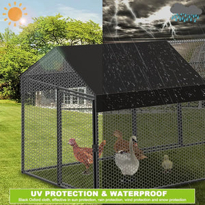 120"x40"x40" Metal Chicken Coop & Run | Portable Backyard Poultry Cage