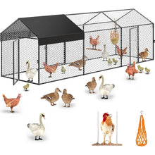 Load image into Gallery viewer, 120&quot;x40&quot;x40&quot; Metal Chicken Coop &amp; Run | Portable Backyard Poultry Cage