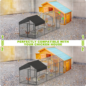 120"x40"x40" Metal Chicken Coop & Run | Portable Backyard Poultry Cage