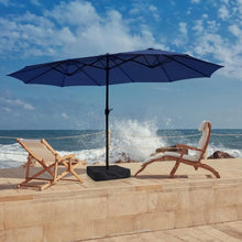 Load image into Gallery viewer, Outdoor Patio Table Umbrella - 15ft, Double-Sided Rectangular w/ Crank