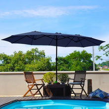 Load image into Gallery viewer, Outdoor Patio Table Umbrella - 15ft, Double-Sided Rectangular w/ Crank