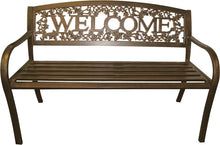 Load image into Gallery viewer, Country Style Metal Outdoor Bench: &quot;TX94101&quot; Welcome Design, Patio Seating