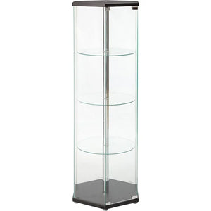 Elegant Hexagon Glass Curio Cabinet - Traditional 3-Shelf Display Cabinet