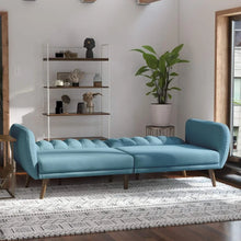 Load image into Gallery viewer, Premium Light Blue Sofa with Wooden Legs, Living Room Furniture