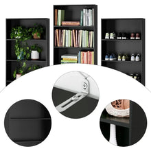 Load image into Gallery viewer, Freestanding 6-Shelf Tall Black Bookcase - Open Design Display Storage Unit