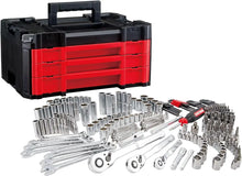 Load image into Gallery viewer, Comprehensive Machine Tool Kit, 1/4&quot; and 3/8&quot; Drives, Includes 3-Drawer Sturdy Toolbox