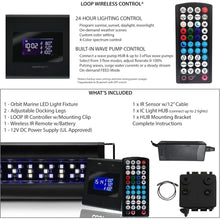 Load image into Gallery viewer, &quot;Marine Aquarium LED Light 36-48” with 24-Hour Infrared &amp; Wave Pump Control