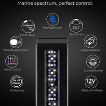 Load image into Gallery viewer, &quot;Marine Aquarium LED Light 36-48” with 24-Hour Infrared &amp; Wave Pump Control