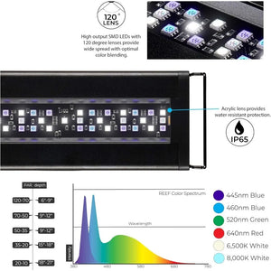 "Marine Aquarium LED Light 36-48” with 24-Hour Infrared & Wave Pump Control