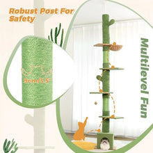 Load image into Gallery viewer, Cat Tree Tower 6 Tiers, 82-108&quot; Tall - Floor to Ceiling Cat Tree, Fits 7-9 Ft Ceilings with Scratching