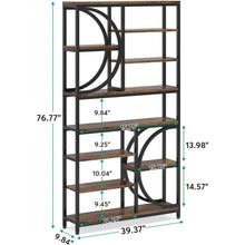 Load image into Gallery viewer, &quot;Stylish 8-Shelf Bookcase, 77-Inch Tall Metal Frame Multi-Shelf Display Unit