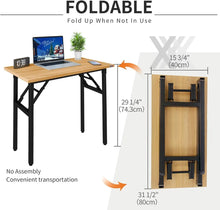 Load image into Gallery viewer, Foldable 31.5&quot; Computer Desk, Compact Folding Desk for Home Office or Dorm