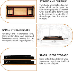 Foldable 31.5" Computer Desk, Compact Folding Desk for Home Office or Dorm