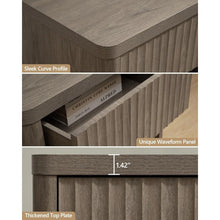 Load image into Gallery viewer, Modern Nightstand Set - Pair of Wide Wood Bedside Tables with Drawer Storage