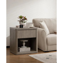 Load image into Gallery viewer, Modern Nightstand Set - Pair of Wide Wood Bedside Tables with Drawer Storage