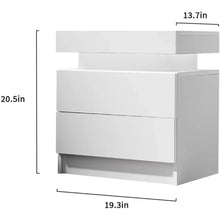 Load image into Gallery viewer, &quot;Modern Nightstand with 2 Drawers &amp; LED Light – Stylish Bedside Table for Bedroom